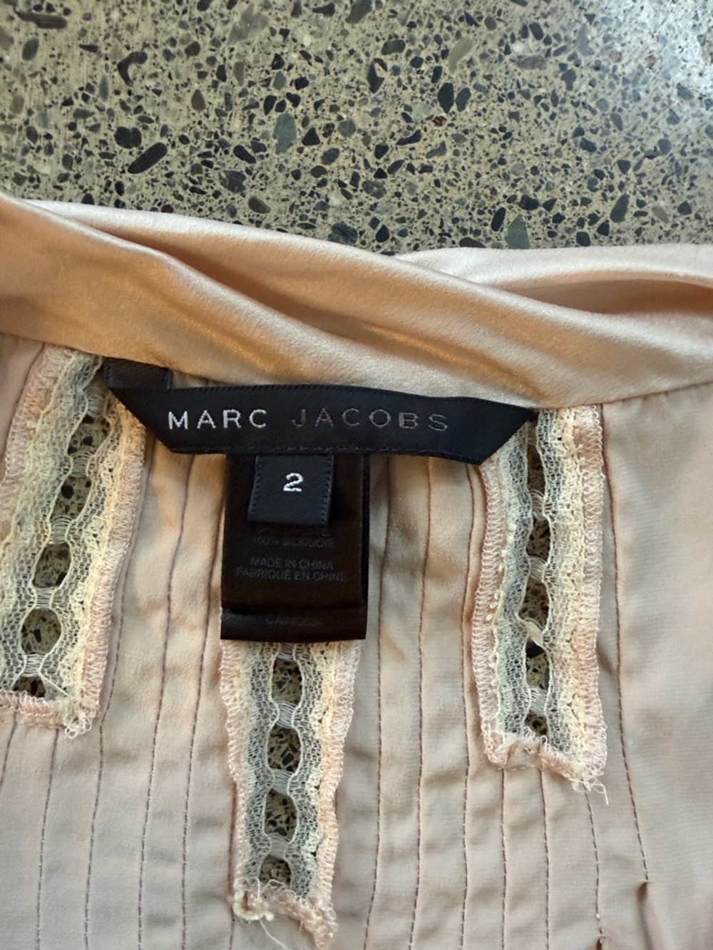 Vintage Marc Jacobs Silky blush pink Blouse with Pintuck Detail - Picture 2 of 10